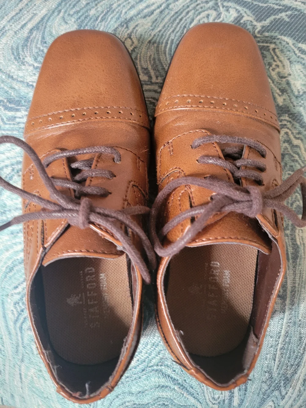 Kids Brown Dress Oxfords Lace-Up Shoes